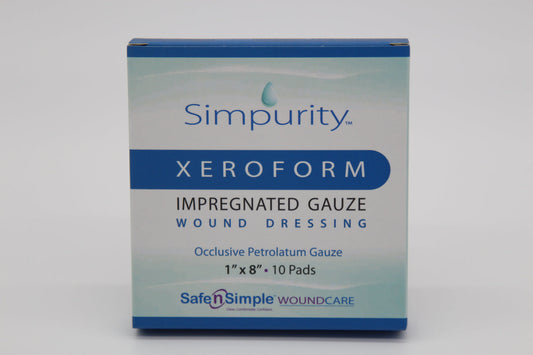 Safe N Simple Simpurity Xeroform Impregnated Gauze, SNS58844, 10pic/box 4x4
